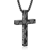 Gnamy Soccer Cross Necklace for Boys Men, Cross with Bible Verse Stainless Steel Pendant Chain Christmas Birthday Game Day Christian Religious Jewelry Gifts for Son Kids Teenage Teen Stuff