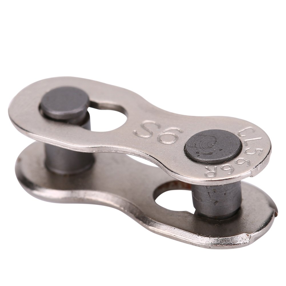 Tiiyee Bicycle Chain Connector Links, 5 Pairs Reusable Silver Steel Bike Repair Quick Joint Missing Link for 6/7/8 Speed Coupling Master Roller Chain Spare for Road Mountain Bike Replacement Parts