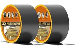 JOAPRIL Joist Tape 3" x 50', 2pack Self-Adhesive Deck Joist Flashing Tape for Hardwood, Thermal Wood, PVC, Pressure Treated, and Composite Decking