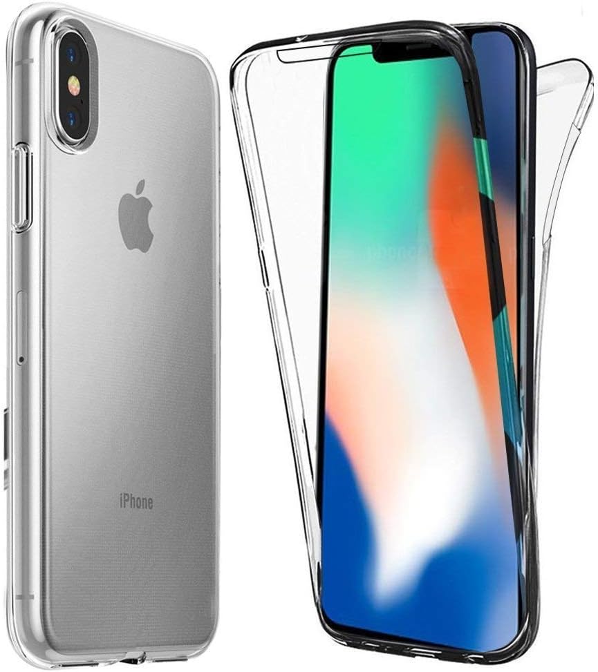 ComKey iPhone X/Xs Case, iPhone X/Xs Ultra Thin 360 Case, Clean, Transparent [Full Front and Back Protection] Transparent Cover - Clear