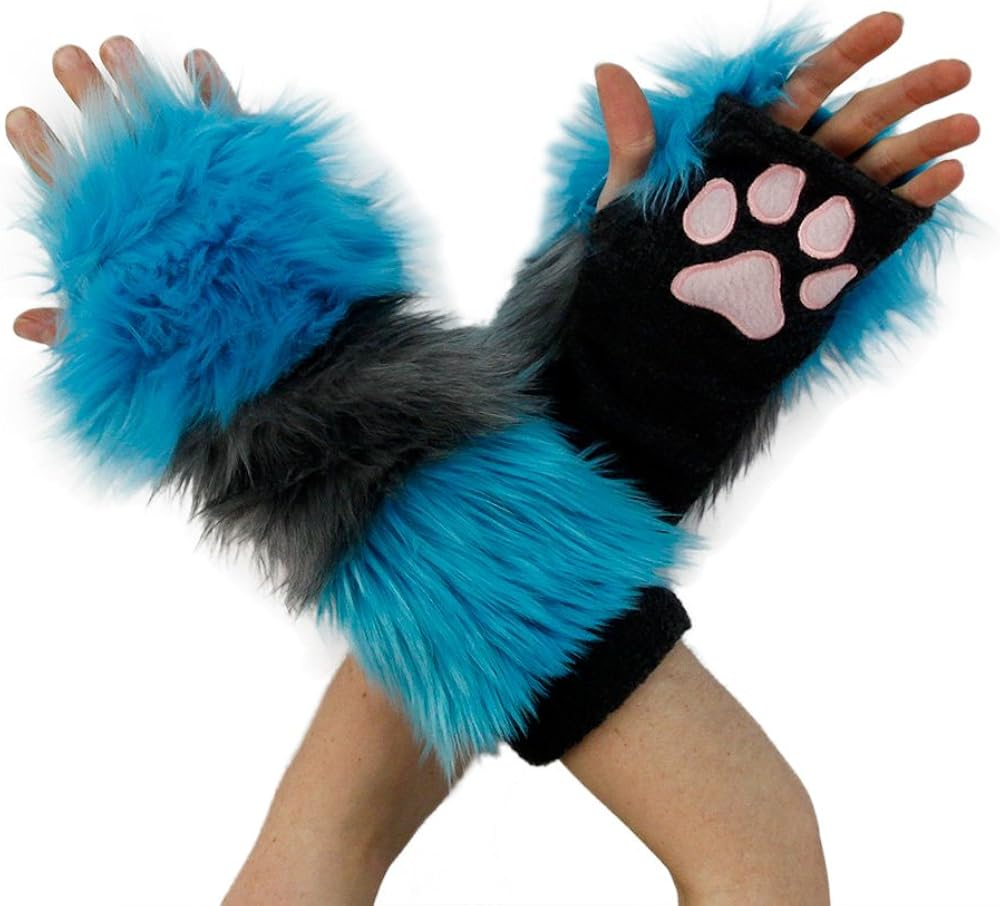 Pawstar Furry Cheshire Cat Striped Paw Warmers Arm Fingerless Gloves - Classic at  Women’s Clothing store