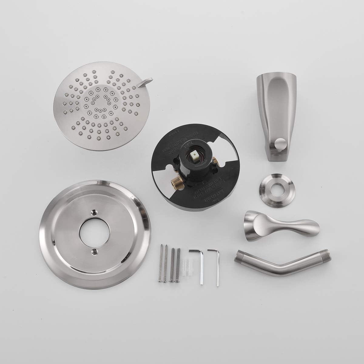 APPASO Shower Faucet and Tub set with 5-Function Shower Head (Valve Included), Shower system & Bathtub Spout Brushed Nickel, Single Handle Bathroom Shower Valve Trim Kit Wall Mount, APT121BN - - 
