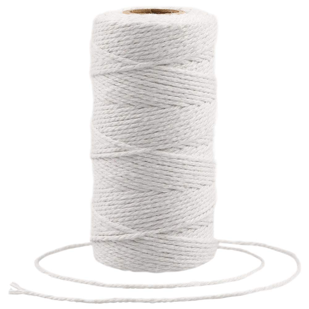KINGLAKE 100m White Cotton String, 2mm Butchers Kitchen String Bakers Twine for Cooking Meat, Crafts, Gift Wrapping, Gardening