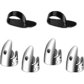 AIEX 6pcs Adjustable Finger Plectrum Thumb Picks Set Includes 4pcs Stainless Steel Finger Picks and 2pcs Plastic Thumb Picks 