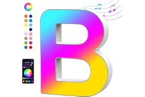 Light Up LED Letter – Color Changing Alphabet Lamp with Music Sync & APP Control – Room Decor Night Light for Girls, Women, B