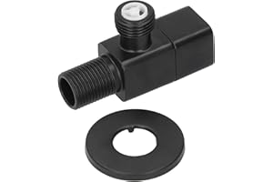 Valve Mixer Water Stop Valve G1/2 Angle Bathroom Toilet Washbasin Accessory Black for Home Office