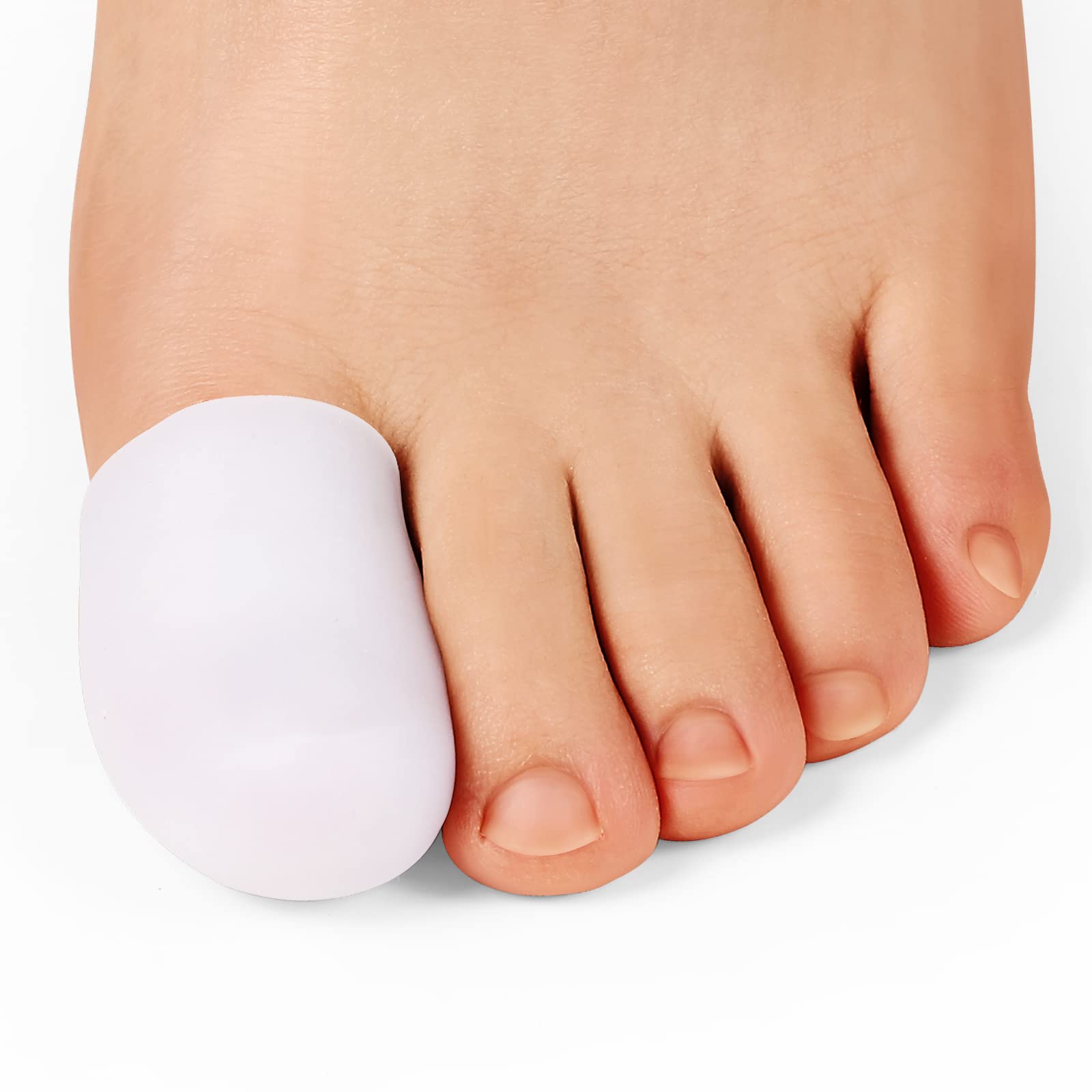 Photo 1 of Bukihome Big Toe Protectors 10 ct, Silicone Toe Caps to Cushion Toe Blister, Corn, Callus, Great for Running, Walking, Stop Toe Pain (Large, White)