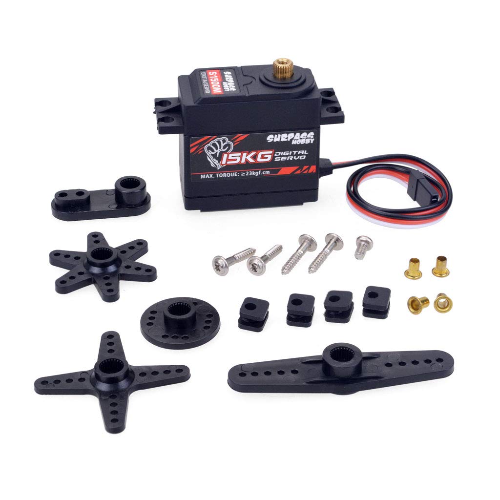 DollaTek 15KG metal digital gear Servo with Metal Gearbox used for 1:8 1:10 high speed Cars