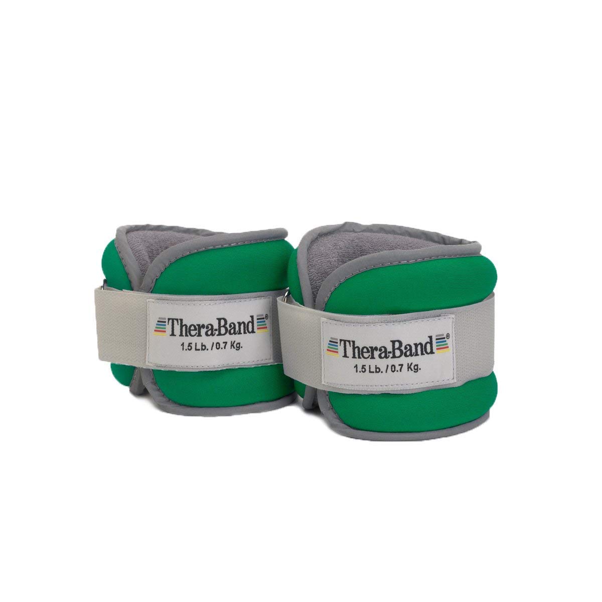 Photo 1 of THERABAND Ankle Weights, Comfort Fit Wrist & Ankle Cuff Weight Set, Adjustable Walking Weights for Cardio, Home Workout, Ankle Strengthening & Physical Therapy, Green 1.5 lb. Each, Set of 2, 3 Pounds