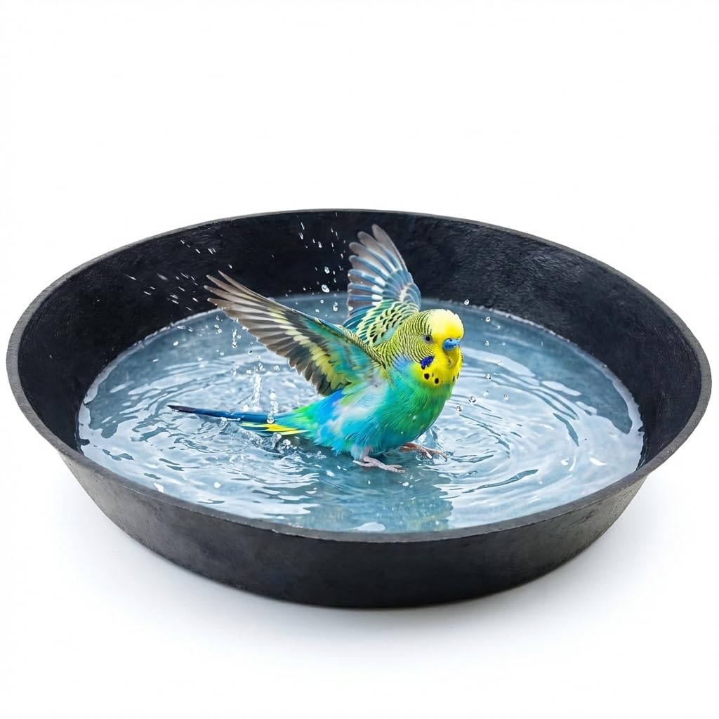 FRCOLOR Bird Bath Bowl Plastic Bath Tray Accessory for Bird Cage Parrot Small Pan 12.6 Inch Square Birdcage Accessory