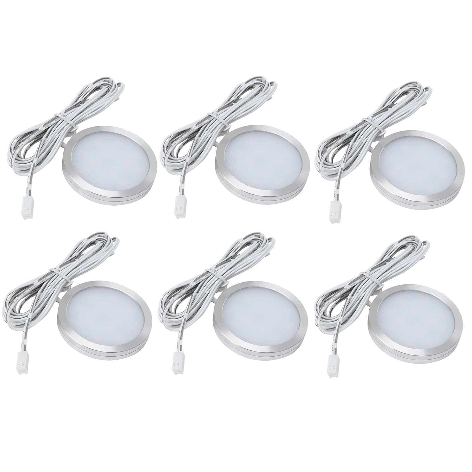 CICMOD 6pcs Interior Led Spot Light 12V 3W Recessed Ceiling Down Light for RV Camper Van Caravan Boat Warm White