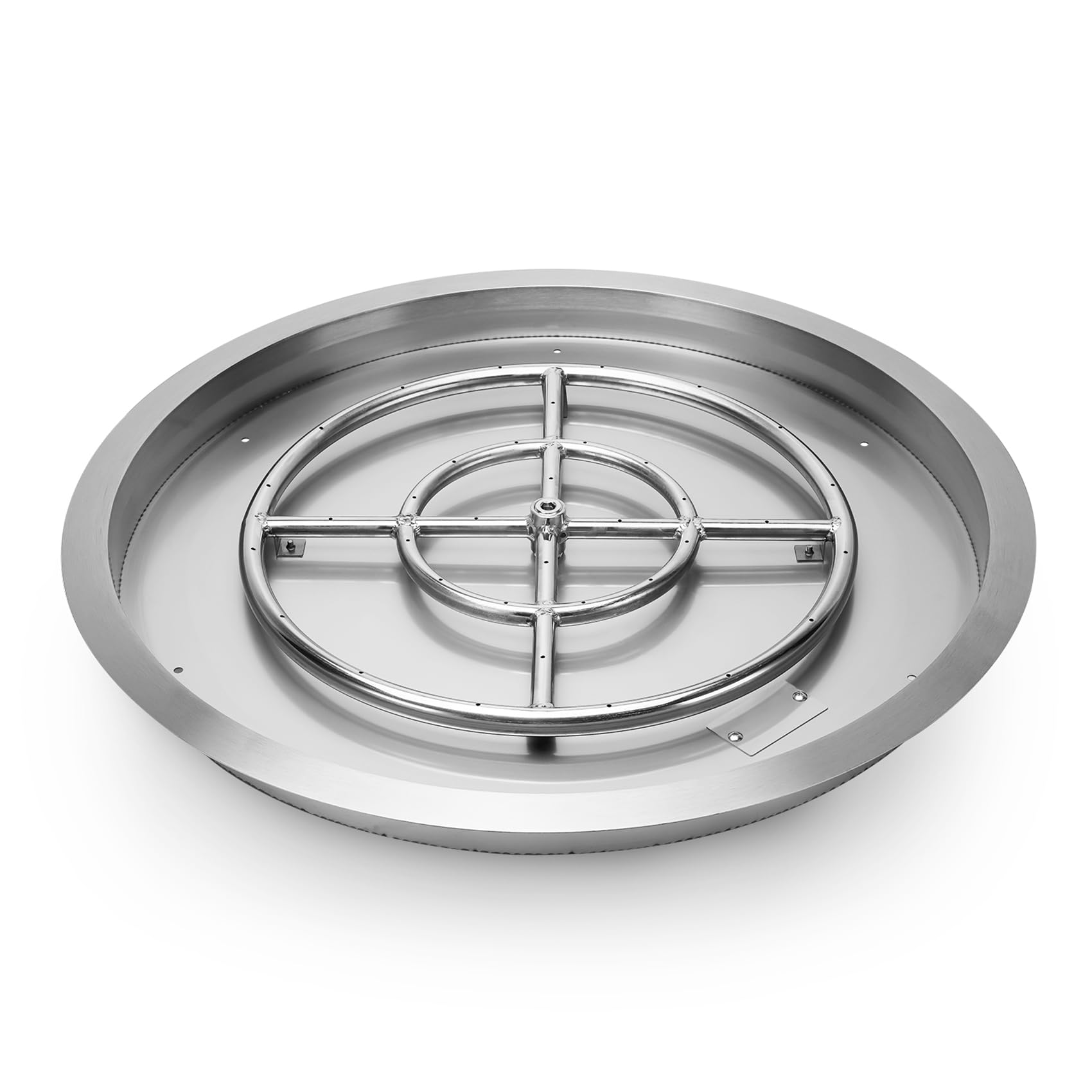 Photo 1 of Stanbroil 19 Inch Round Fire Pit Ring Burner, Drop in Firepit Pan Inserted - 304 Stainless Steel Propane Gas DIY Fire Pit for Patio, BTU 92,000 Max
