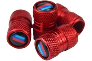 ZORRATIN (Set of 4) Metal Auto Tire Valve Stem Cap Cover Trim with M Sports Stripes Resin Emblem for BMW 3 5 7 M3 M4 M5 M8 X1 X3 X4 X5 X6 X7 Z4 i3 i4 ix Anti-Rust