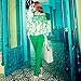 EFINNY Women's Ladies Leaf Pattern Chiffon Shirt Boat Neck Crochet Leaf Blouse Tops