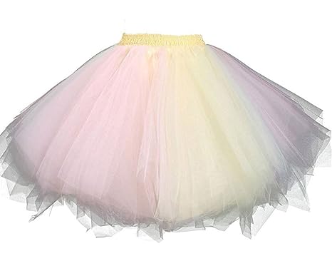 Facent Damen Mädchen Kinder Kurz Tutu Rock Tüllrock Tütü Crinoline Minirock Reifrock Unterrock Kleid Tüll Underskirt