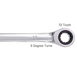 KINJOEK 2 PCS 10mm 12PT Ratchet Wrench, Metric