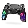 Nitho RGB Wireless Controller for PS4/PS5 (PS4 Game Only)/PC/Android/iOS, Hexagonal Design Joystick with RGB LED Lights, Vibration, 6-Axis Motion Sensor, Touchpad, Audio Jack/Speaker, Trigger Sets