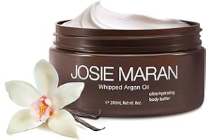 Josie Maran Whipped Argan Oil Body Butter - Skin Firming Cream with Whipped Shea Butter, Avocado Oil & Essential Fatty Acids - Cruelty-Free Skincare - Golden Vanilla (8 Oz)