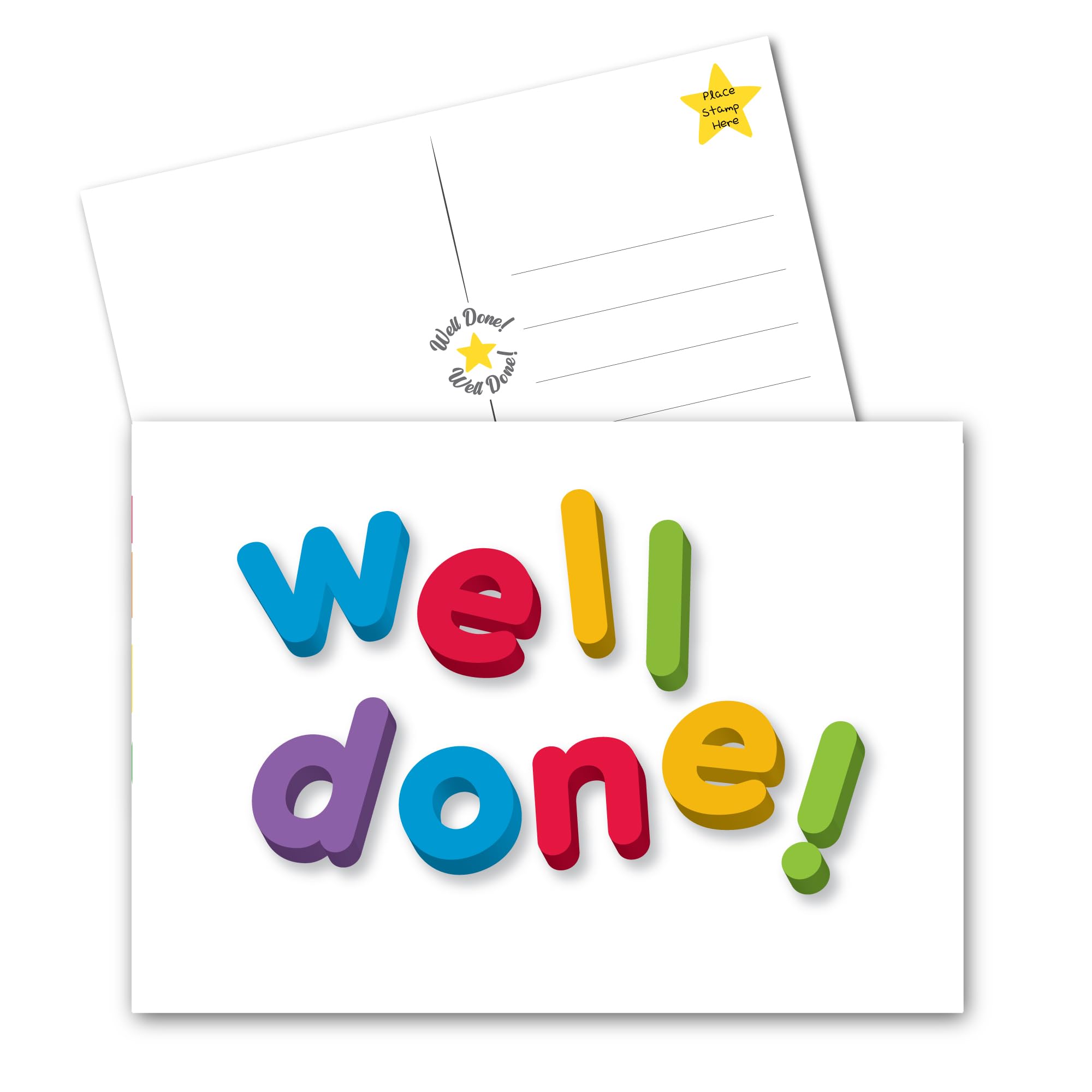 50-Pack Well Done Postcards A6: Positive Affirmation & Motivational Cards for Kids & Adults – Ideal Thank You Gifts from Teachers, Plain Postcards, Employee Appreciation and positive affirmation cards