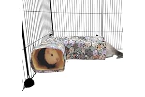 EAEDMY Guinea Pig Rat Ferret Hammock Hideout, Corner Tunnel, 14.2"x 9.8"x 4.3", Suitable for Small Pets, Easy to Clean
