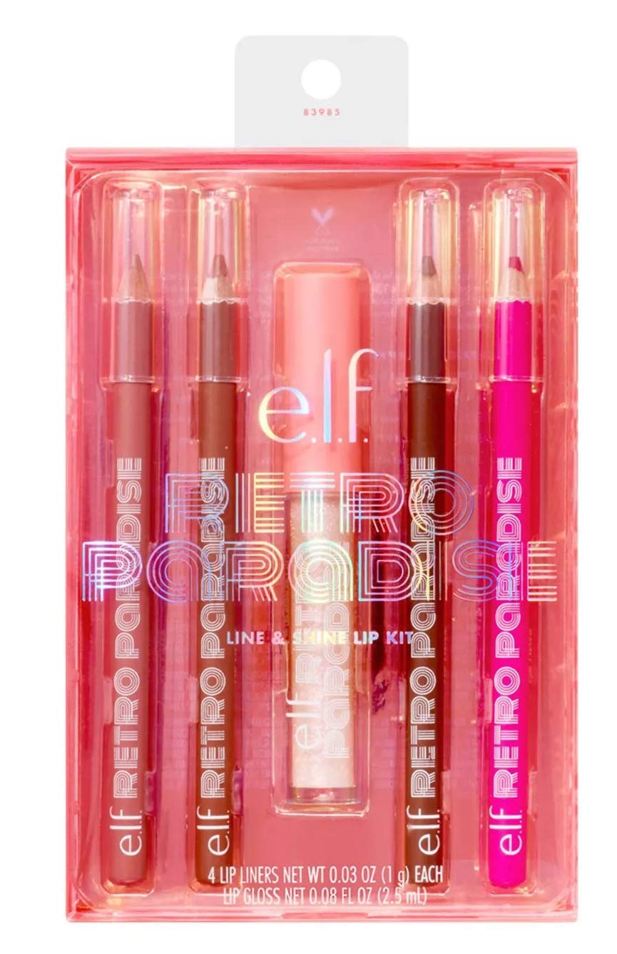 elf Retro Paradise Line & Shine Lip Kit 5 pc Gift Set