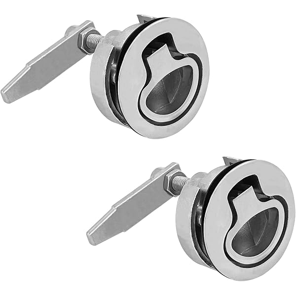 ISURE MARINE Stainless Steel Flush Hatch Latches – 2.4'' Locking Floor Buckles, 2 Pack With Keys, Marine Grade - View #6