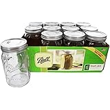 Ball Mason 32 oz Wide Mouth Jars with Lids and Bands, Set of 12 Jars.