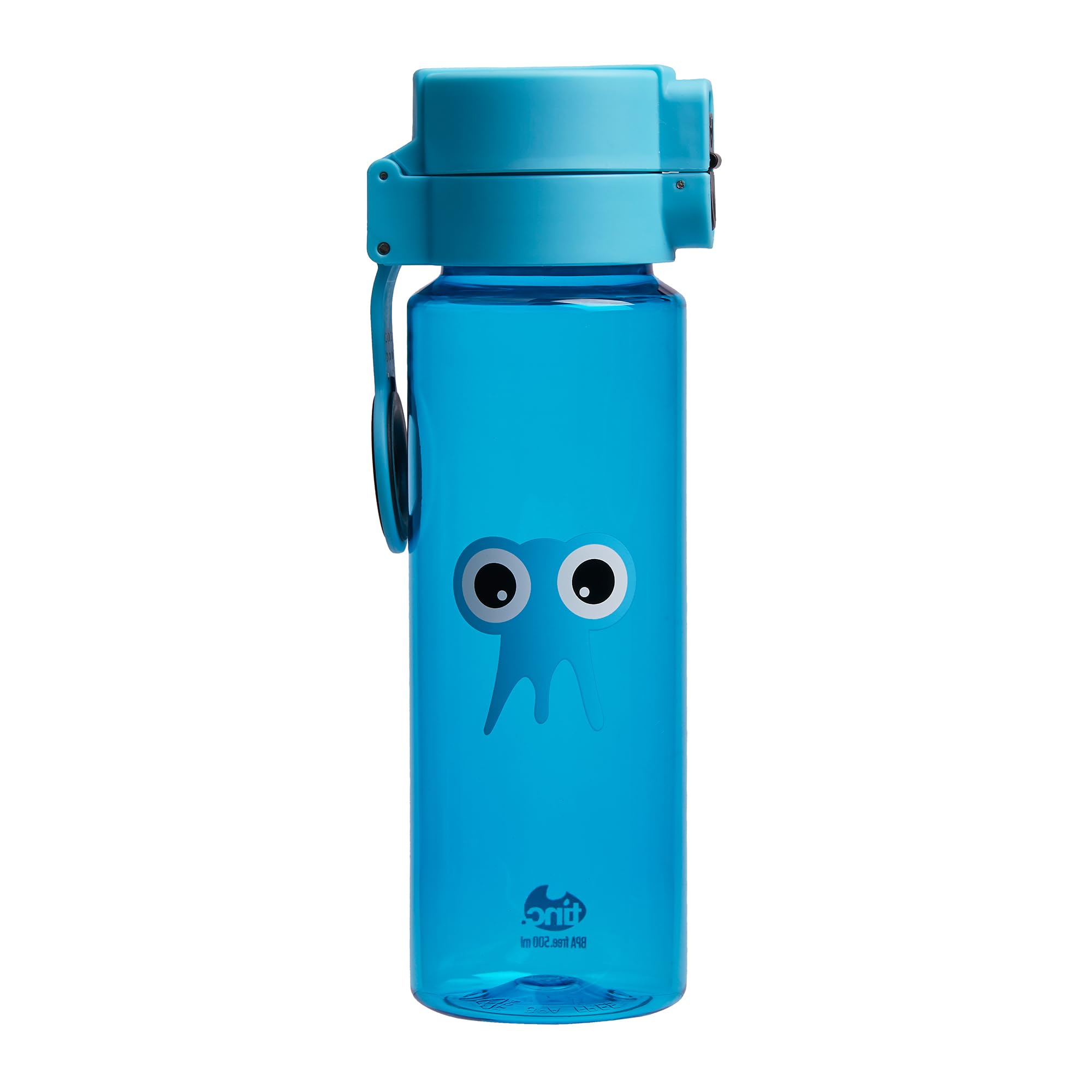 Tinc Tonkin Tribal Character design Flip and Clip lockable leak-proof water bottle with BPA free plastic - Blue Water Bottle - Blue, 500ml