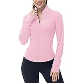 Gopune Women's Workout Athletic Jacket Lightweight Zip Up Yoga Slim Fit Tops with Pockets