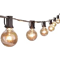 Outdoor String Lights 25 Feet G40 Globe Patio Lights with 26 Edison Glass Bulbs(1 Spare), Waterproof Connectable Hanging…