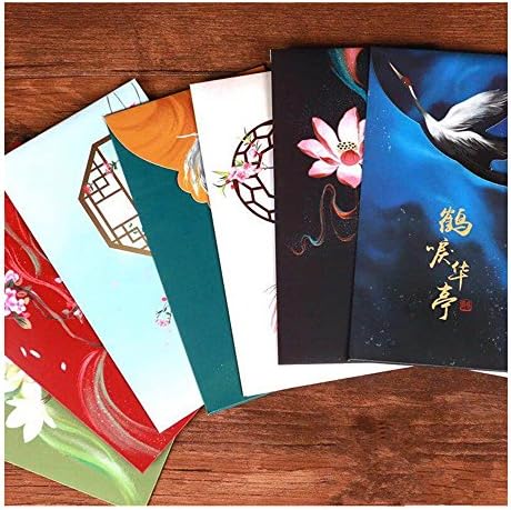 Lilith li Gift Card Envelopes Chinese Vintage Retro Style New Year Red Envelopes Fine Personal Invitations Element Festive Red Envelopes (9 Color)