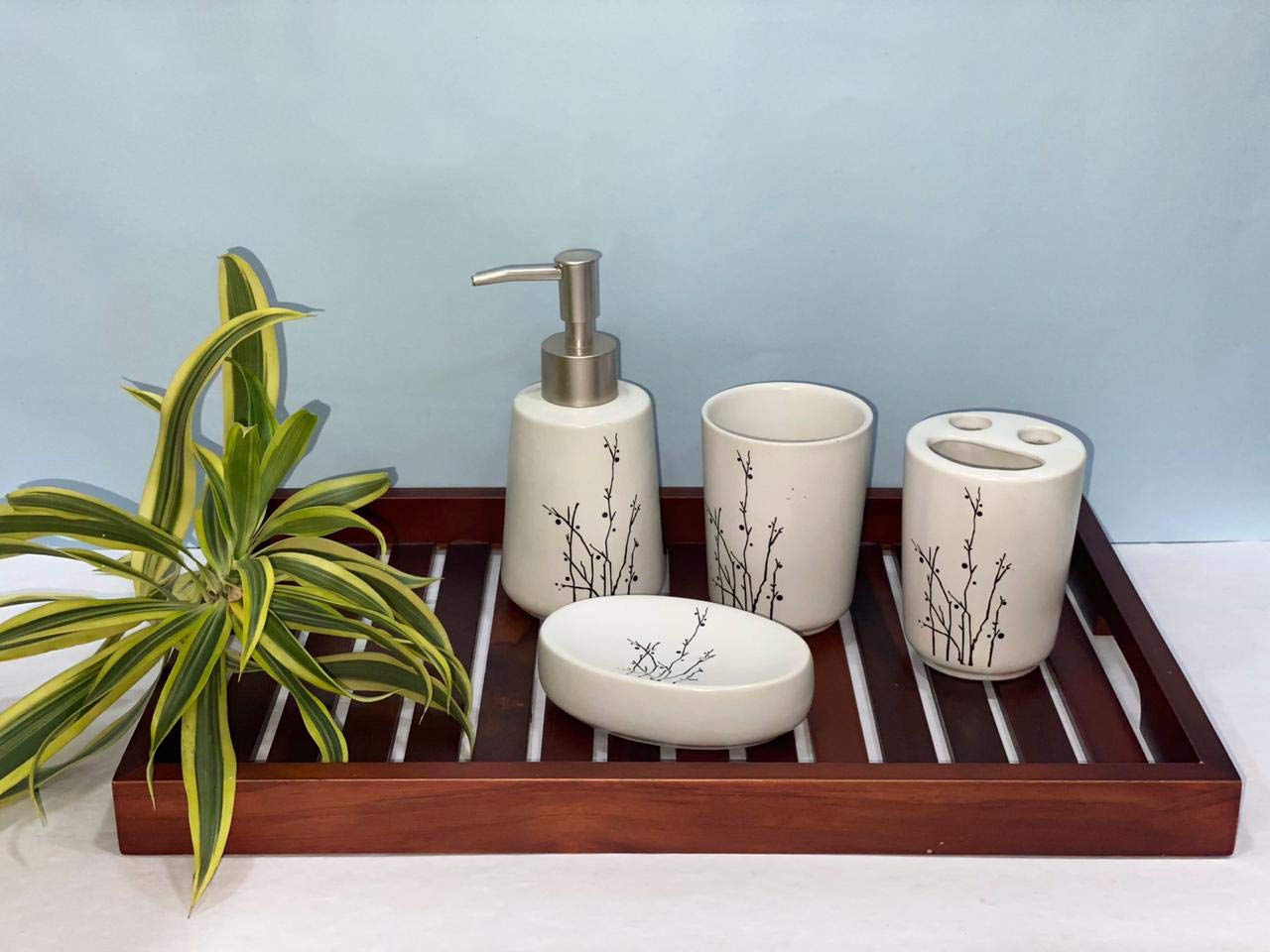 Coco Decor Bathroom Accessories Set Soap Dispenser Tumbler Soap Dish And Toothbrush Holder Amazon In Home Kitchen