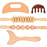 RACOC 5 in 1 Wood Therapy Massage Tools Lymphatic Drainage Massager Maderoterapia Kit Wooden Massager Body Sculpting Tools for Muscle Pain Relief, Anti-Cellulite, Body Contouring and Shaping