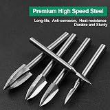 FOTYBEI Dremel Wood Carving Bits 5 Pcs 1/8 inch Shank Woodworking Bits view 4