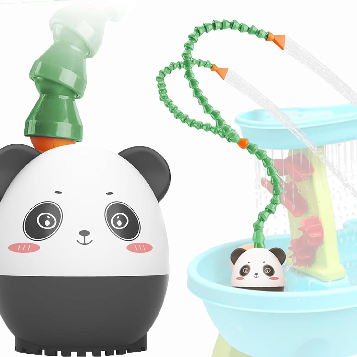 Photo 1 of Lnicez Panda Water Table Pump - DIY Dual Hose - Outdoor Water Play Table Pump for Kids Toddler Water Table, Safety First, with Panda Story Picture Book