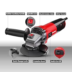 Revvstark Angle Grinder, 7.5-Amp 4 1/2 inch