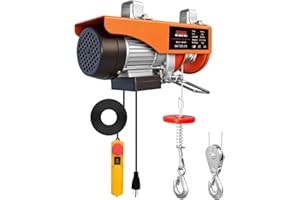 1320Lbs Electric Hoist,110v Electric Hoist Winch with 13ft Remote Control, Zinc-Plated Steel Wire,39.4 ft Lifting Garage Lift