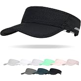 Qlauca Sun Visor Caps Foldable Brim Adjustable Visor Hats for Women Men | Packable Lightweight Stretchy Quick Dry Cooling Sun Hat,Uv Resistant Sports Tennis Golf RunningVisor