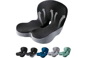 Trucker seat Cushions for Long Sitting, Memory Foam L-Shaped Integrated Orthopedic Seat Cushions, Office Chair Seat Cushion f