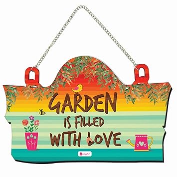 Indigifts Design Wooden Door Wall Hanging Family Funny Quirky Quote (Garden Hanging)