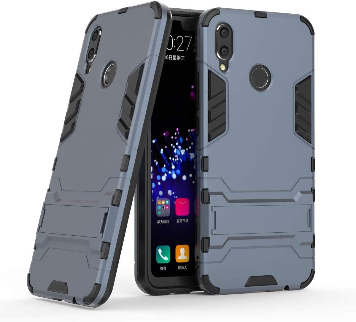 DAMONDY for Huawei Nova 3i Case, Ultra War Armor Premium Built-in Kickstand Military Defender Full-Body Rugged Dual Layer Case for Huawei Nova 3i-Navy