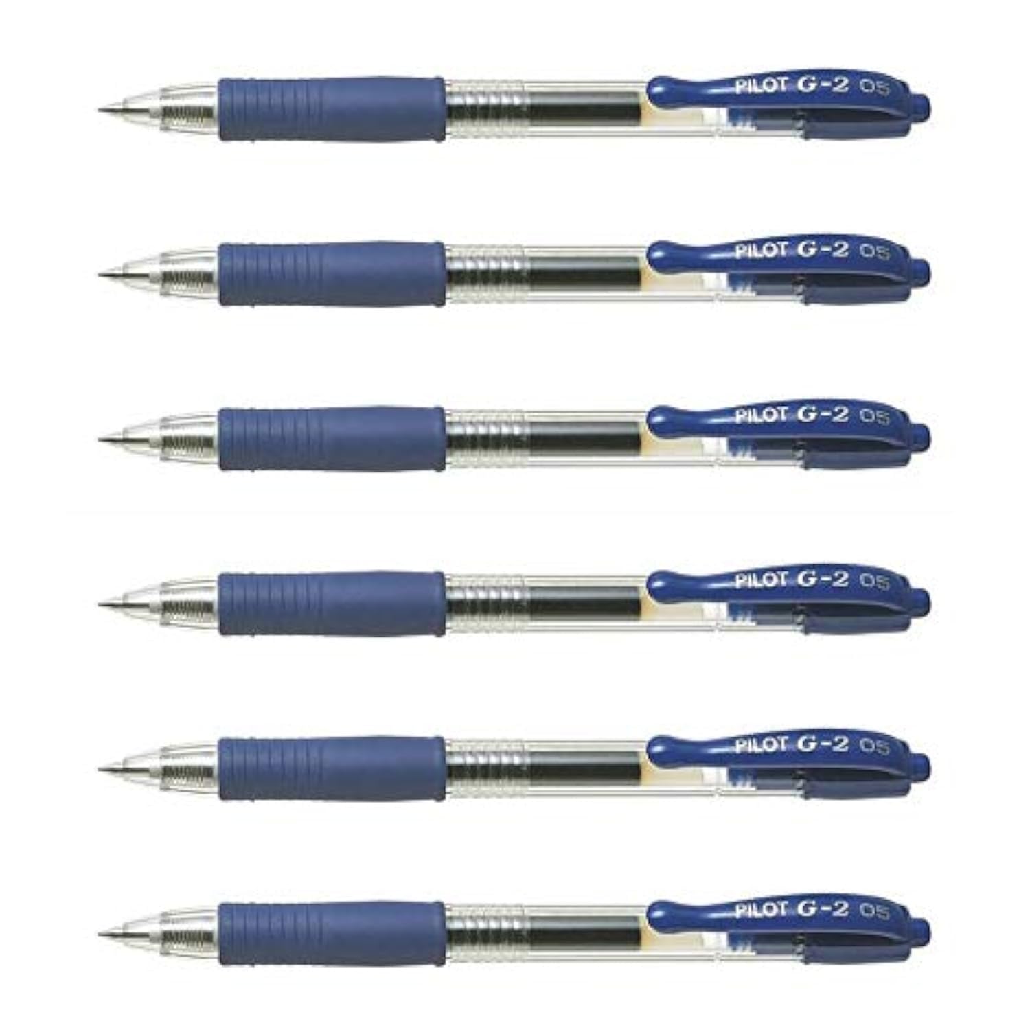 Pilot Pack of 6 G2 05 Gel Ink Ballpoint Pens Fine Tip Blueaa