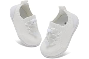 FEETCITY Baby Shoes Boys Girls First Walking Shoes Infant Sneakers Crib Shoes Breathable Lightweight Slip On Shoes