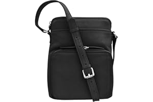 ili New York - Leather Shoulder Handbag w/Side Organizer - Soft, Smooth Leather Handbag w/RFID Blocking Lining
