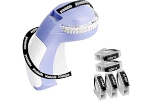 YOULABLE Embossing Label Maker with 5 Tapes, 3D Embosser Handheld Label Machine, Portable Lettering Embossed Labeler with 5 Black Rolls Emboss Tapes for Office Home Organization and DIY Crafting（Purple）
