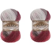 Alize Angora Gold Batik Yarn 20% Wool 80% Acrylic Lot of 2skn 200gr 1204yds Thread Crochet Lace Hand Knitting Turkish Yarn (1984)