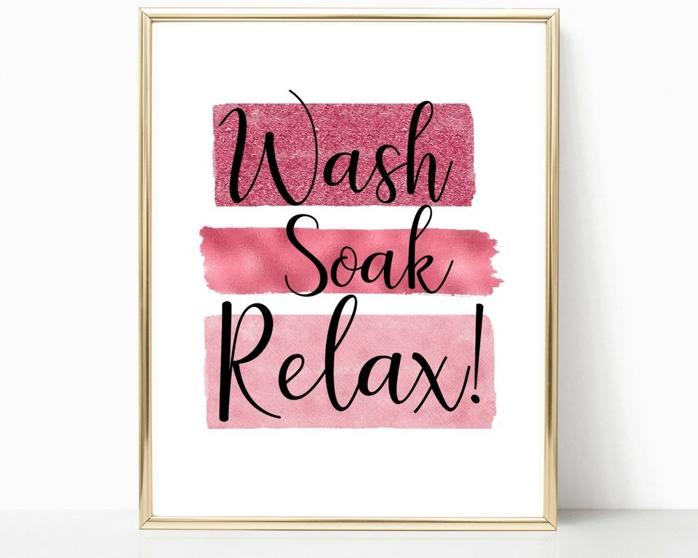 Amazon Com An Unique Pink Splash Wash Soak Relax Art Print Bathroom Quote Wash Soak Relax Bathroom Decor Pink Bathroom Decor Bathroom Art Bathroom Print Girl Bathroom Decor Frame Not Included Handmade
