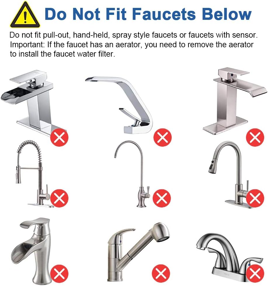ESOW Countertop Water Filter, 304 Stainless-Steel Drinking Water Purifier, High Water Flow Tap Water Filter, Filtered Water Dispenser for Home, Kitchen Tap & Bathroom Sink, Fits Standard Faucets: Home & Kitchen