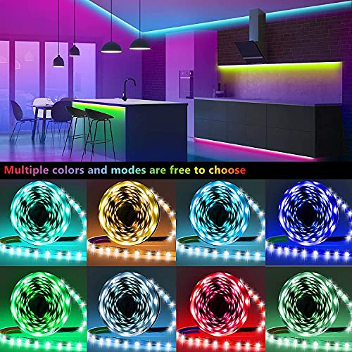 Keepsmile 130ft Led Strip Lights (2 Rolls of 65ft) RGB Color Changing