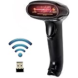 USB Wireless Barcode Scanner,Symcode Handheld Laser Barcode Reader Scanner (2.4GHz Wireless & USB2.0 Wired) Rechargeable Cord